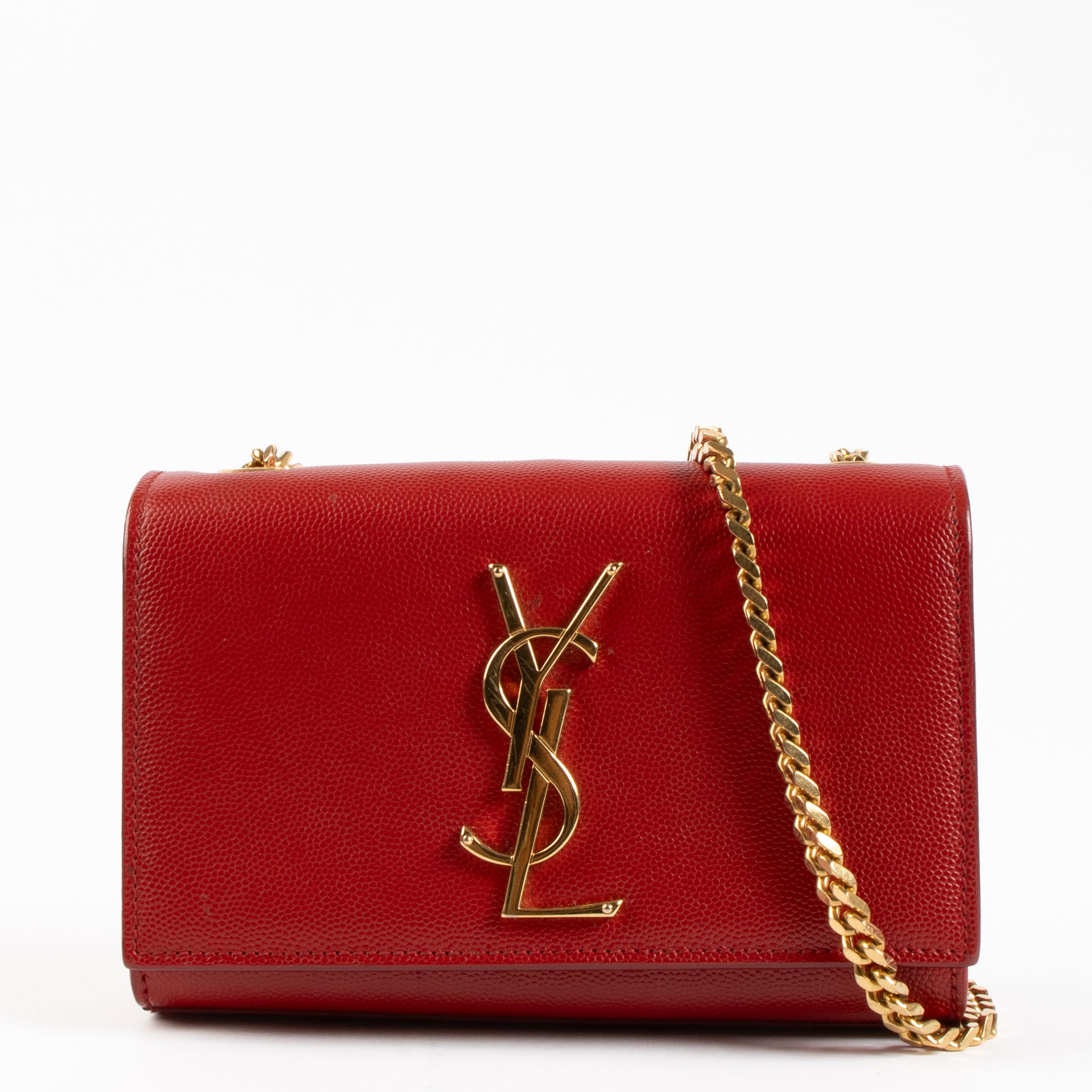 Shop the authentic Saint Laurent Red Leather Kate Small Bag on Labellov.com !