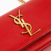 Shop the authentic Saint Laurent Red Leather Kate Small Bag on Labellov.com !