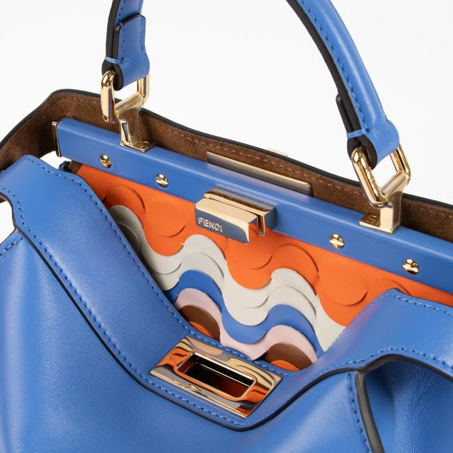 Fendi Costal Sky Blue Wave Inlay Peekaboo IseeU Petite Bag