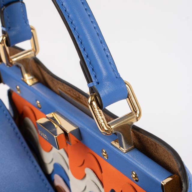 Fendi Costal Sky Blue Wave Inlay Peekaboo IseeU Petite Bag