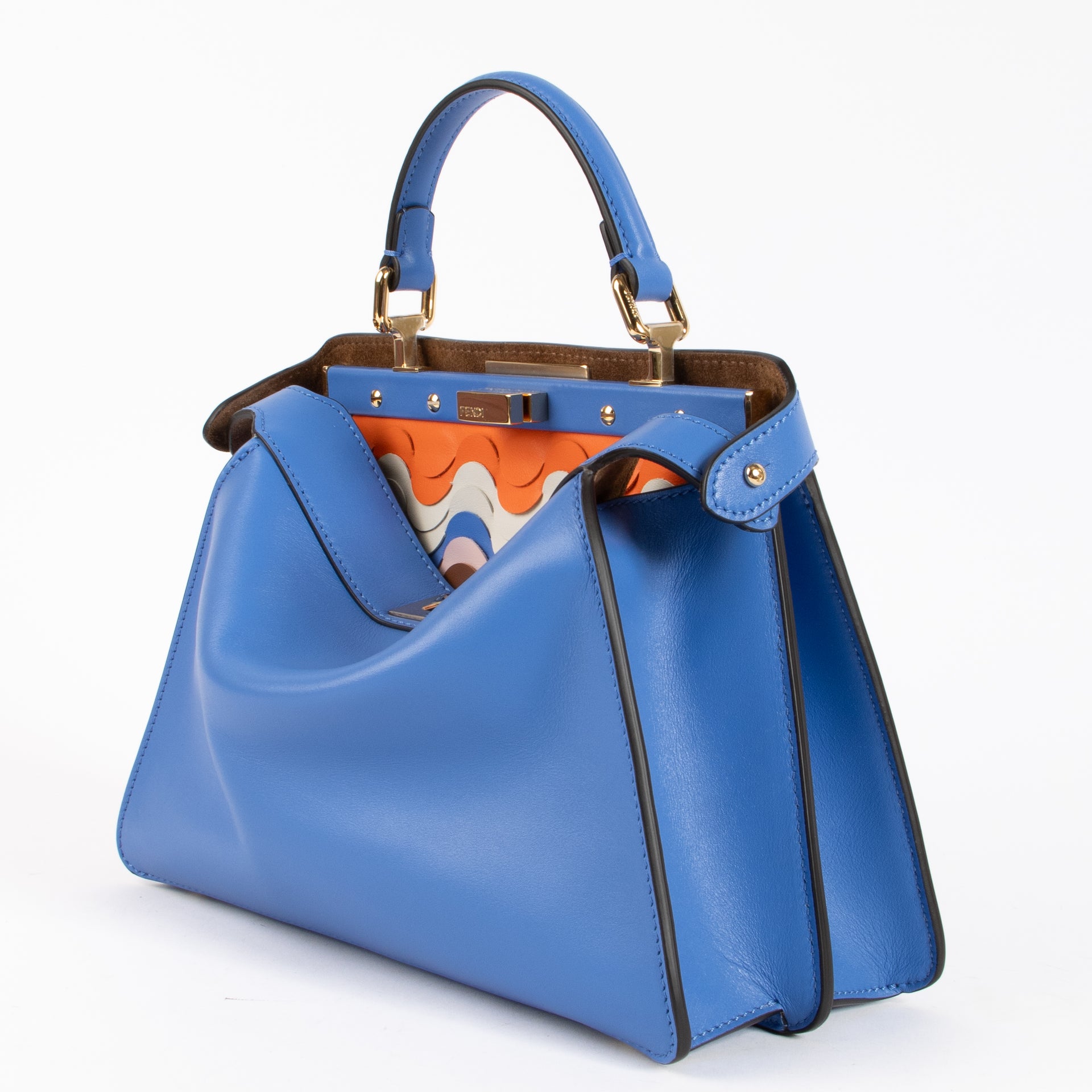 Fendi Costal Sky Blue Wave Inlay Peekaboo IseeU Petite Bag