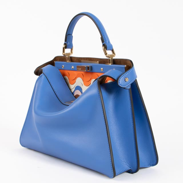 Fendi Costal Sky Blue Wave Inlay Peekaboo IseeU Petite Bag