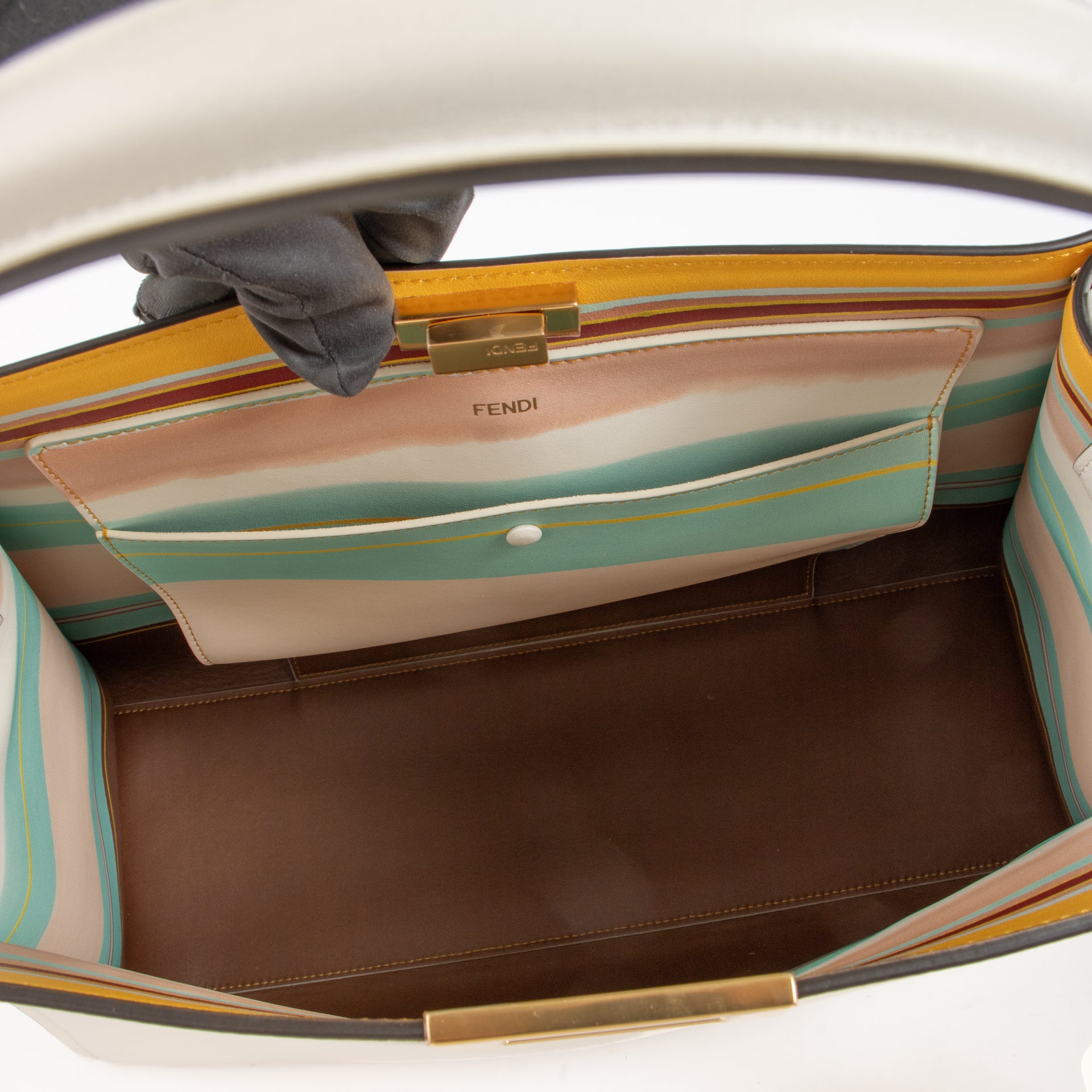 Fendi Ice White Calfskin Way Large Bag