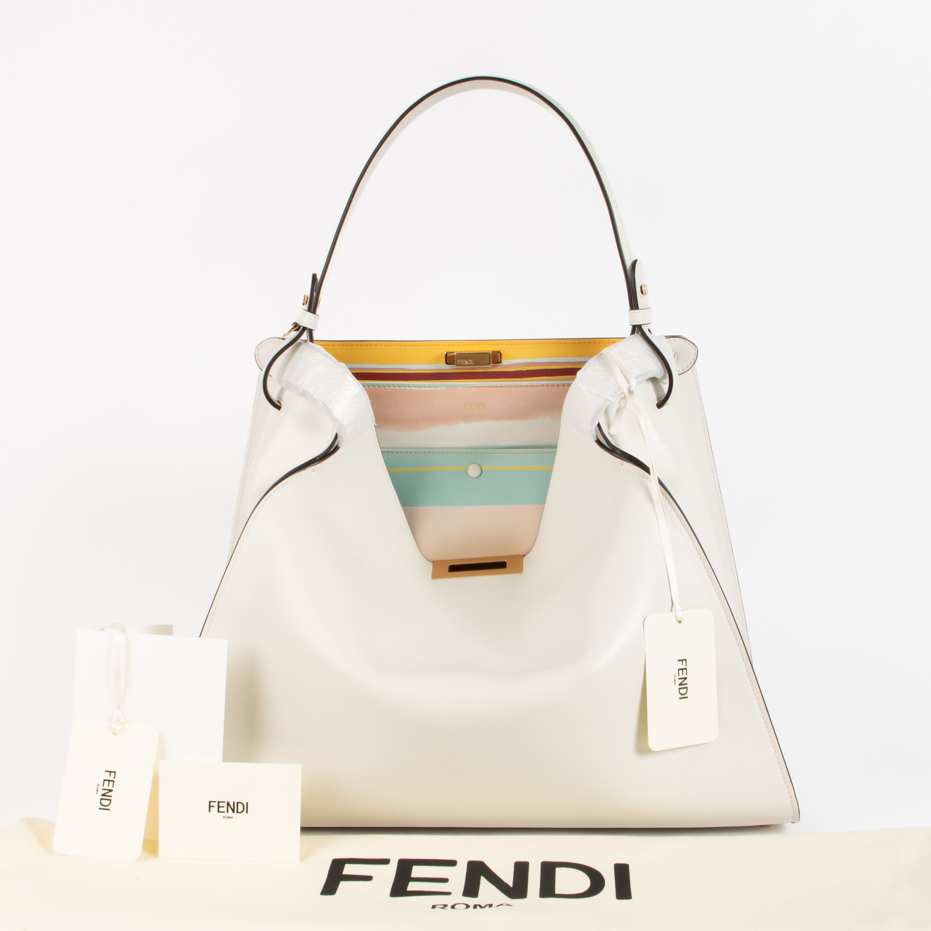 Fendi Ice White Calfskin Way Large Bag – Labellov