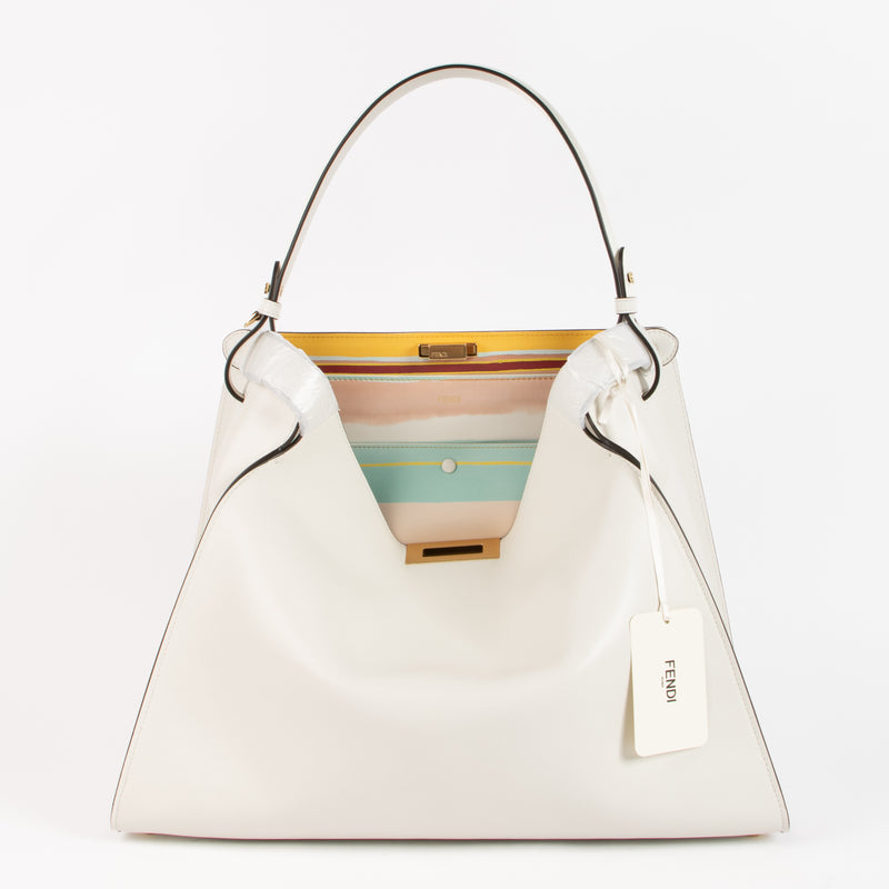 Fendi Ice White Calfskin Way Large Bag