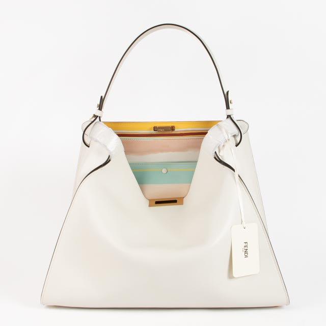 Fendi Ice White Calfskin Way Large Bag