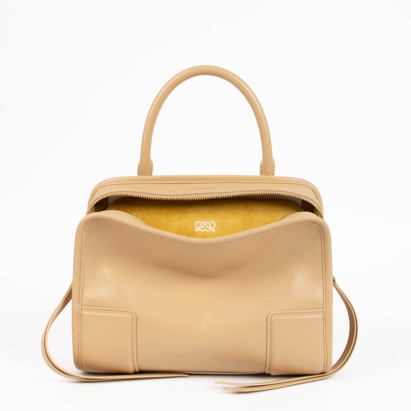 Shop the authentic Loewe Silk Beige/Mustard Soft Calfskin Small Amazona 180 Bag second hand on Labellov.com