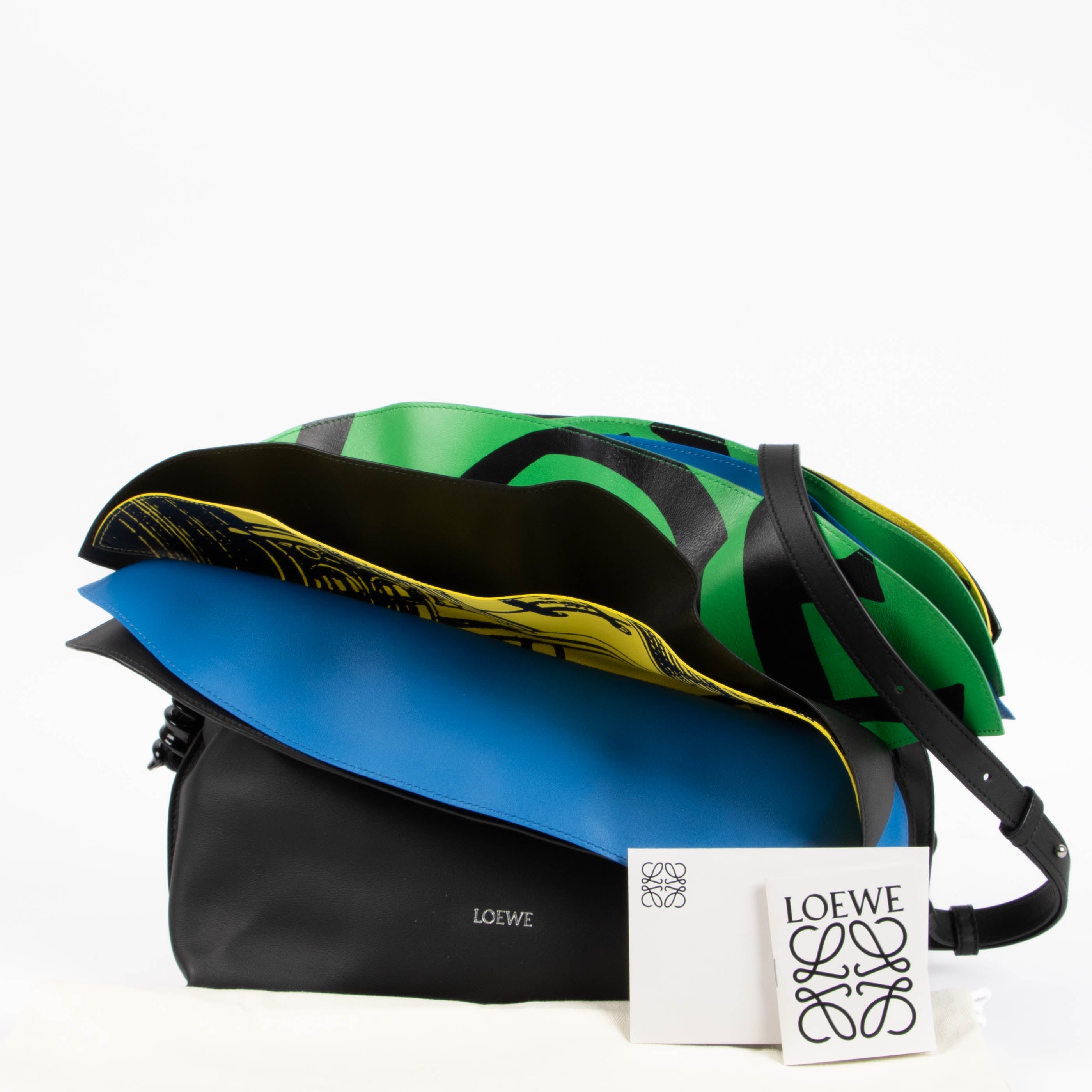 Loewe Black Calfskin Medium Millefeuille Flamenco Clutch – Labellov