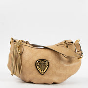 Shop this authentic Gucci Beige Guccissima Babouska Heart Small Hobo Bag Pre-Loved on Labellov.com