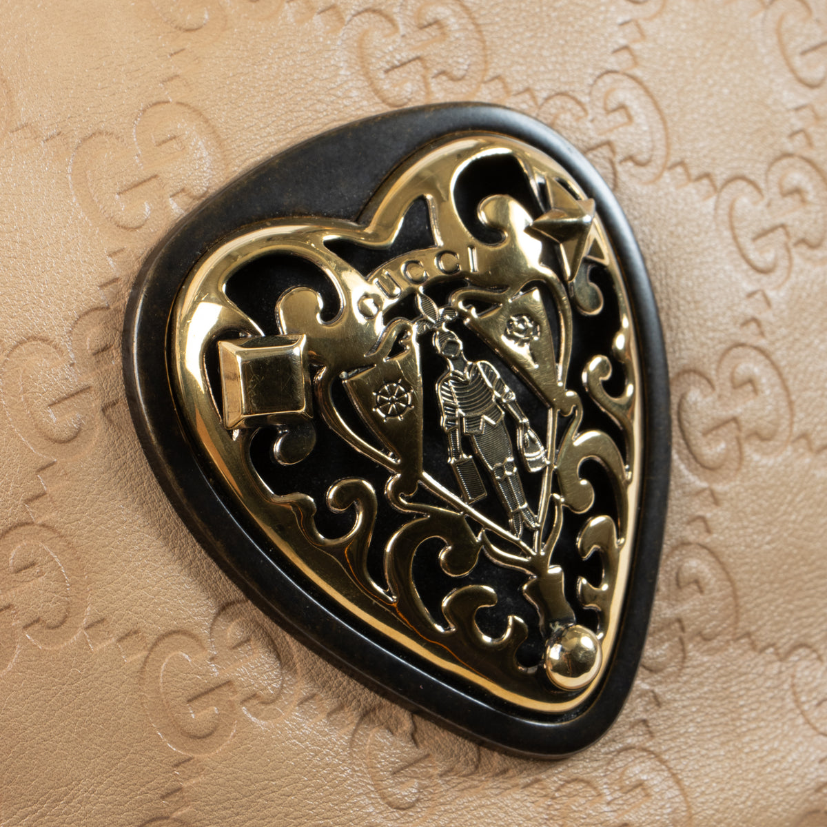 Shop this authentic Gucci Beige Guccissima Babouska Heart Small Hobo Bag Pre-Loved on Labellov.com