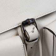 Shop this authentic Gucci White Leather Bamboo Backpack Pre-Loved on Labellov.com