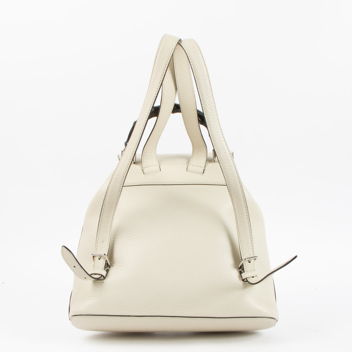 Shop this authentic Gucci White Leather Bamboo Backpack Pre-Loved on Labellov.com