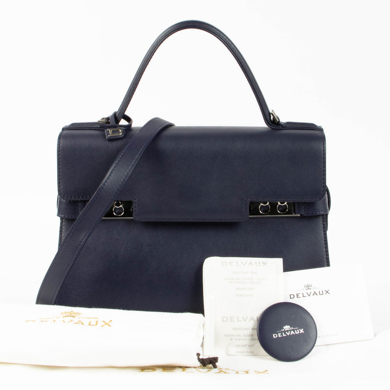 Shop the authentic Delvaux Indigo Calf Souple Tempête MM second hand on Labellov.com