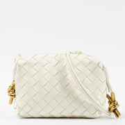 Shop this authentic Bottega Veneta White Intrecciato Mini Loop Bag pre-loved on Labellov.com