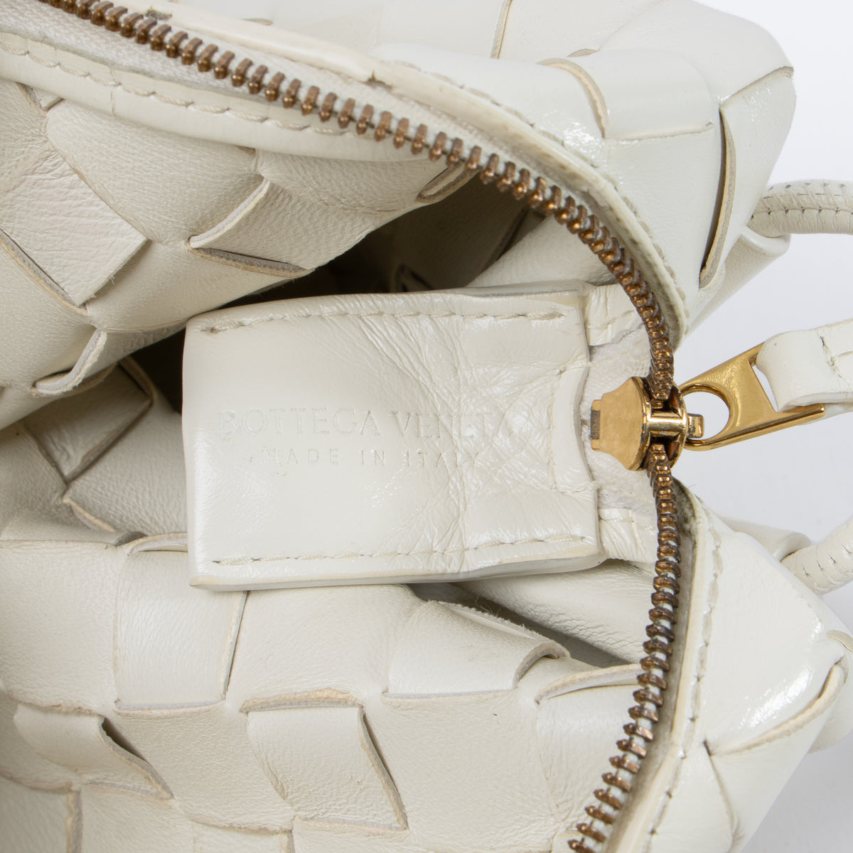 Shop this authentic Bottega Veneta White Intrecciato Mini Loop Bag pre-loved on Labellov.com