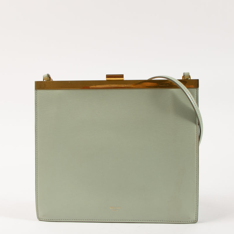 Shop this authentic Celine Sage Green Calfskin Mini Clasp Bag Pre-Loved on Labellov.com