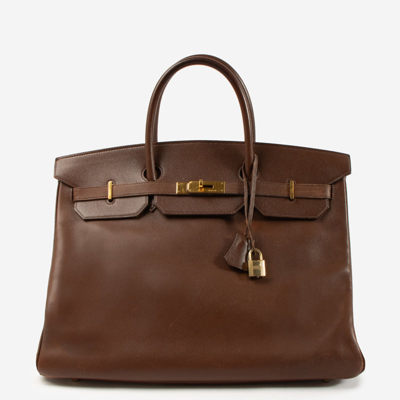 Hermes Birkin 40 Noisette Courchevel GHW