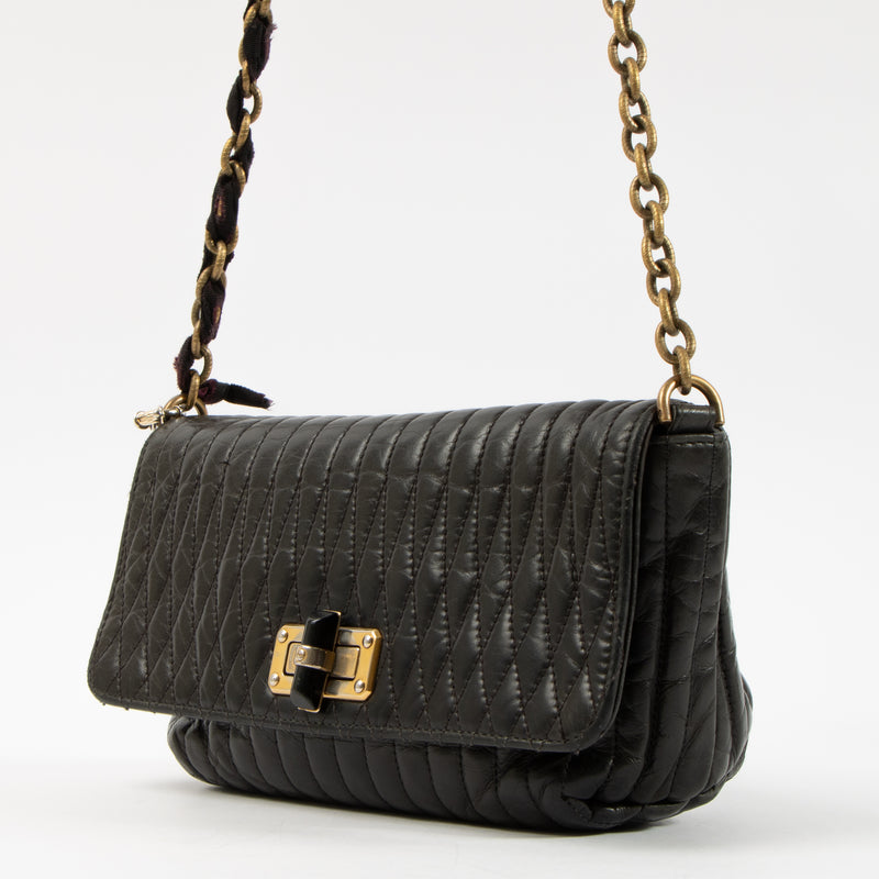 Shop this authentic Lanvin Black Quilted Leather Small Happy Flap Bag pre-loved on labellov.com