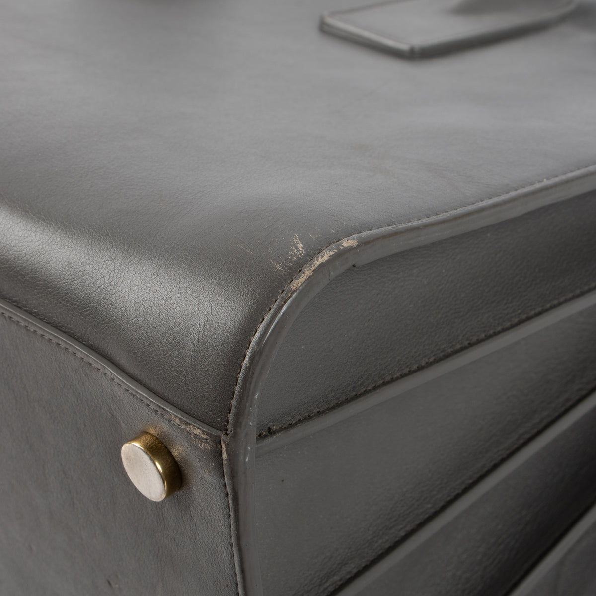 Saint Laurent Grey Leather Sac de Jour Medium Bag