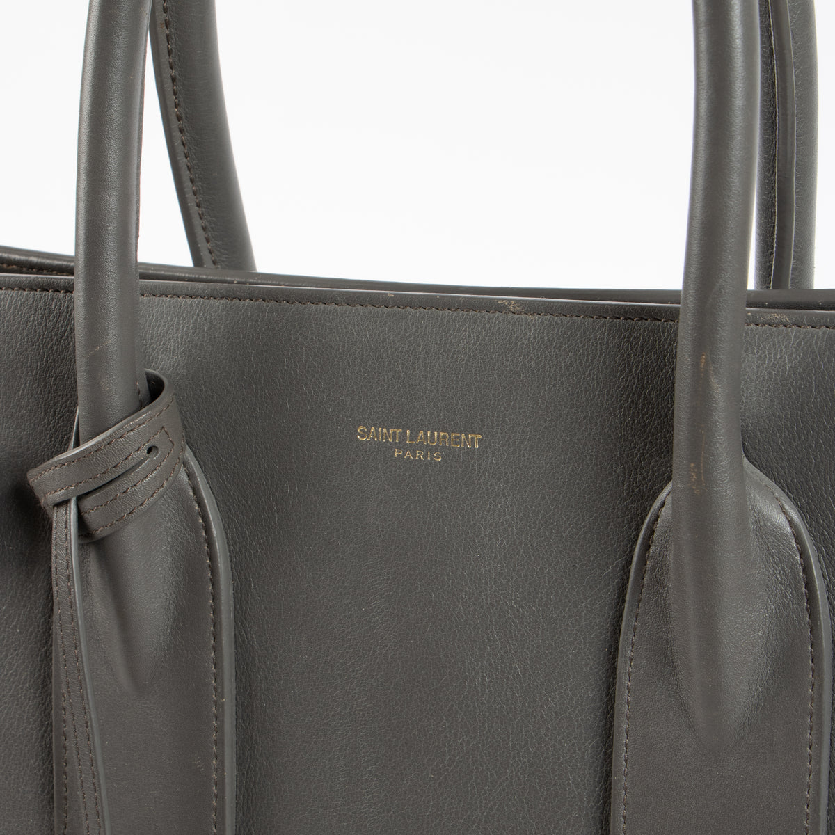 Saint Laurent Grey Leather Sac de Jour Medium Bag