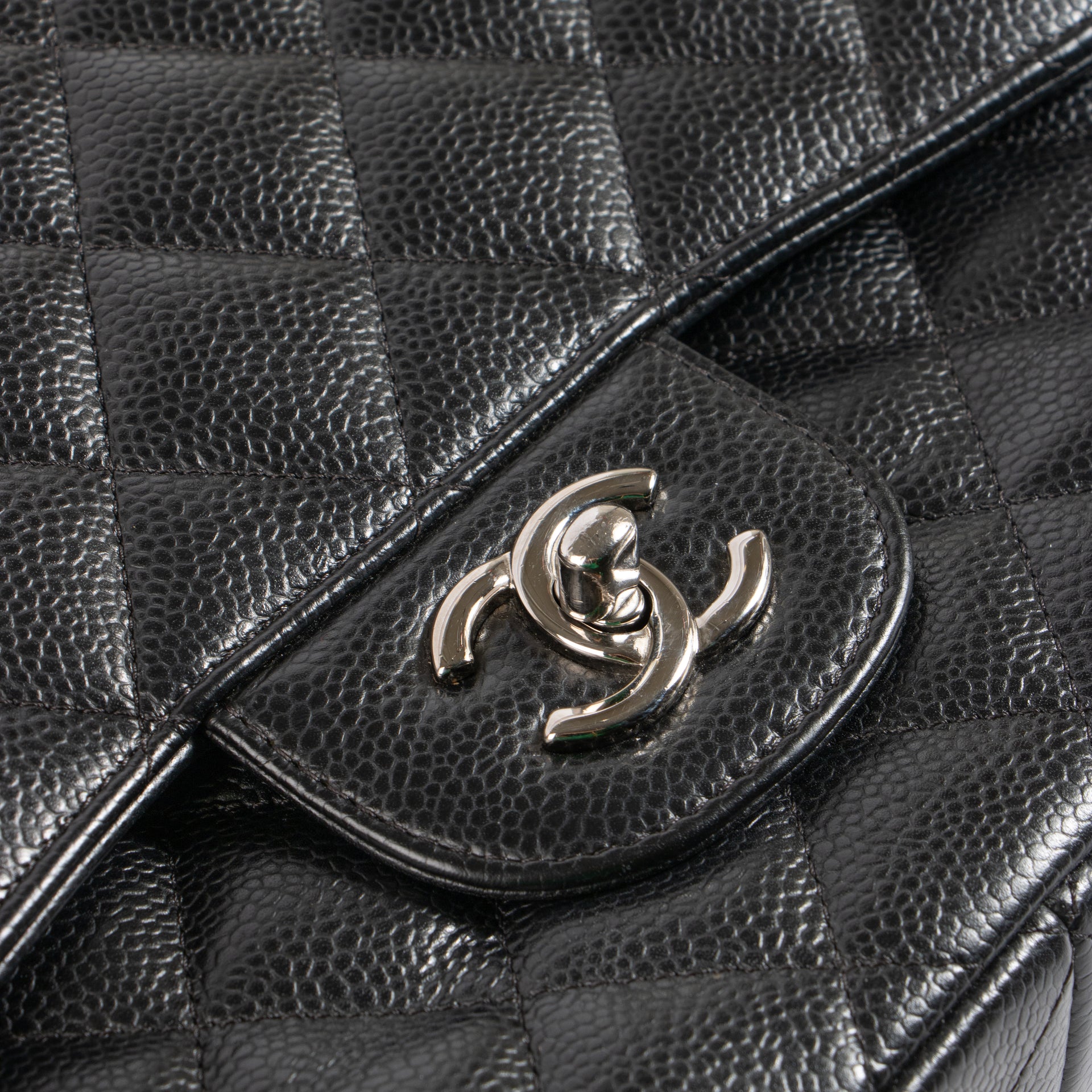Shop the authentic Chanel Black Caviar Large/Jumbo Classic Handbag on Labellov.com !