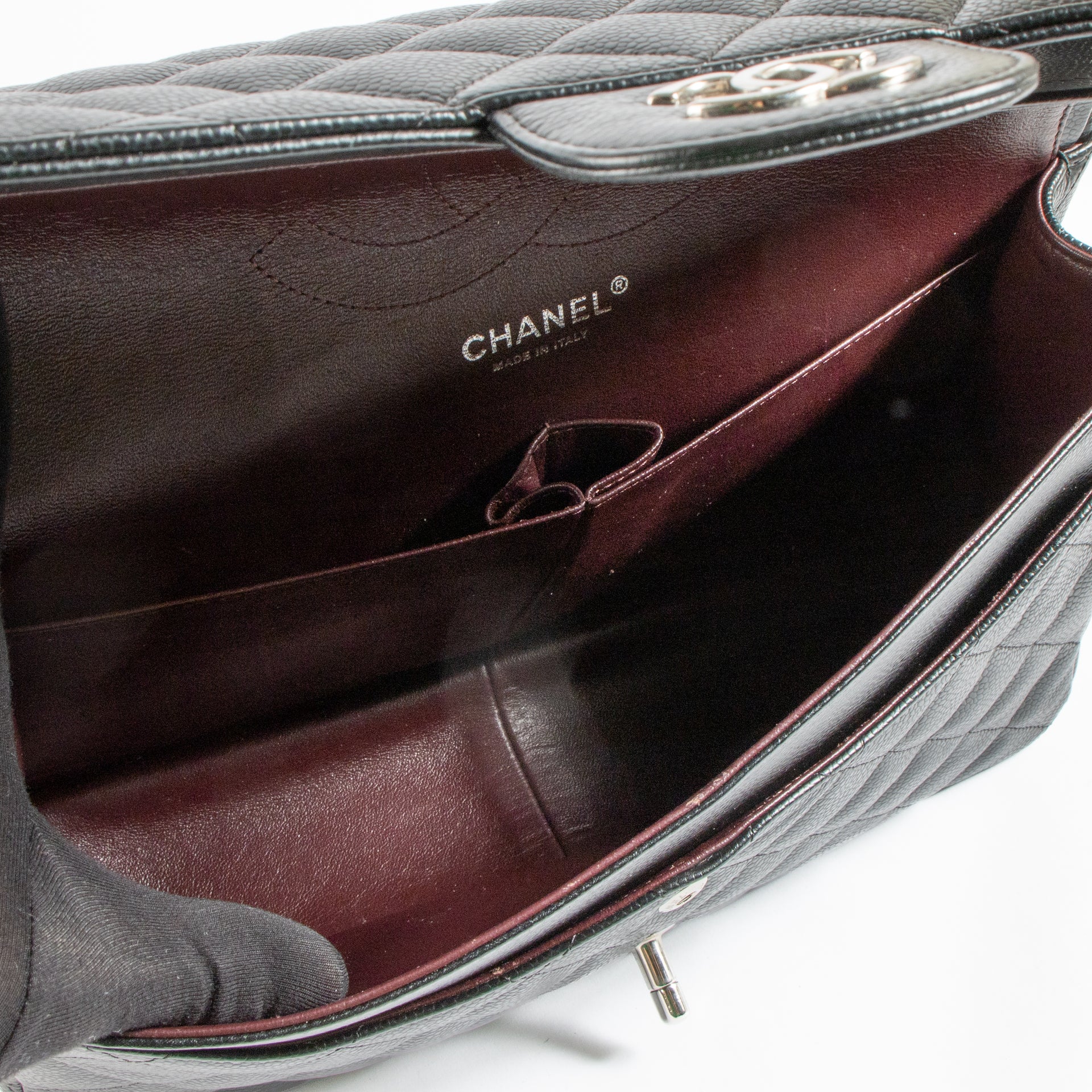 Shop the authentic Chanel Black Caviar Large/Jumbo Classic Handbag on Labellov.com !