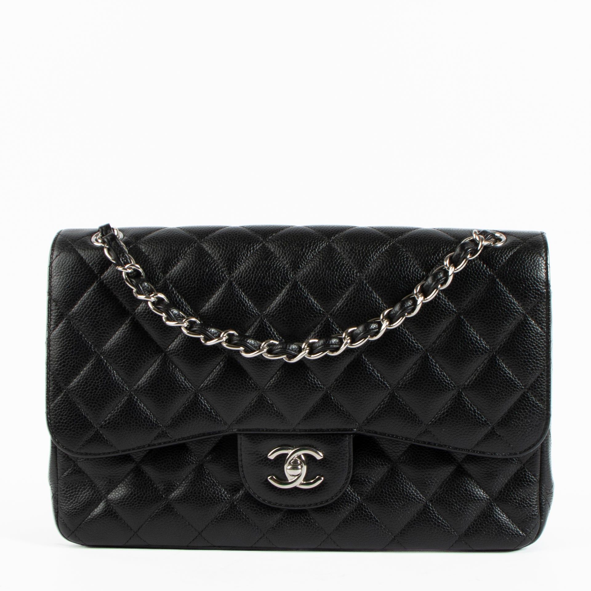 Shop the authentic Chanel Black Caviar Large/Jumbo Classic Handbag on Labellov.com !