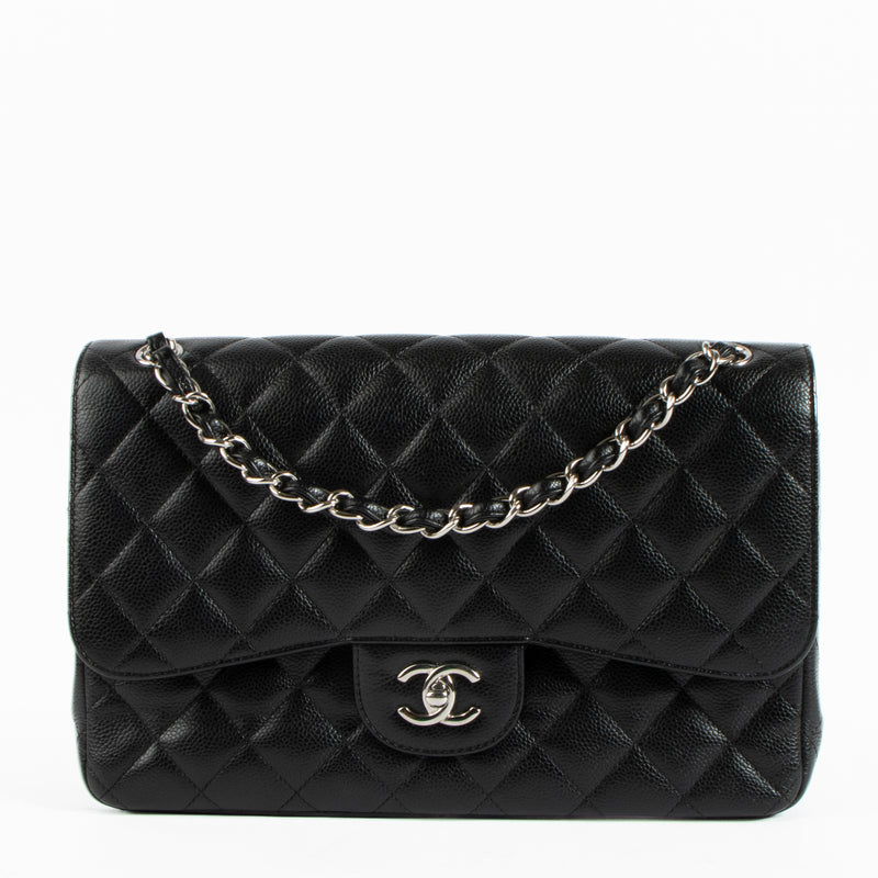 Shop the authentic Chanel Black Caviar Large/Jumbo Classic Handbag on Labellov.com !