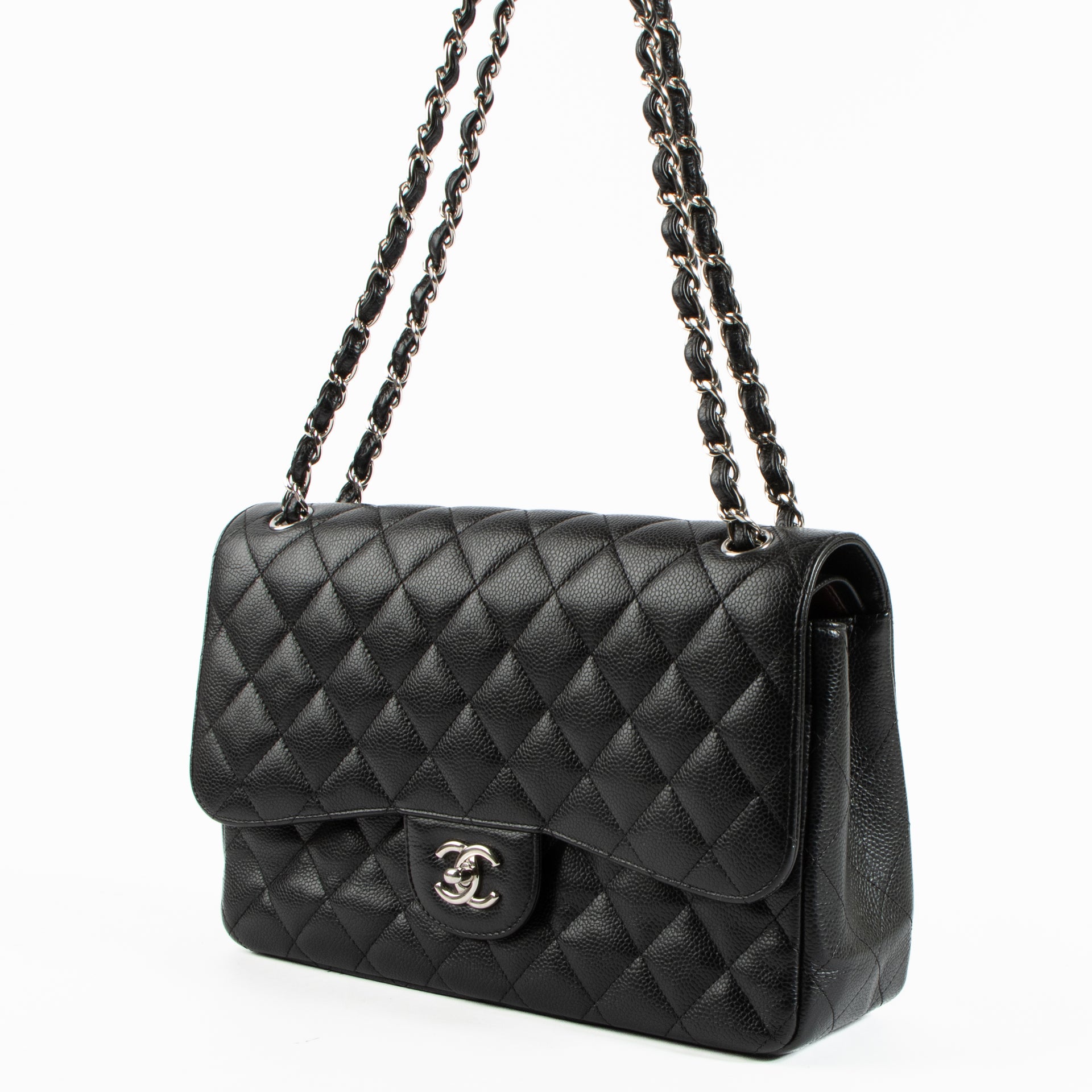 Shop the authentic Chanel Black Caviar Large/Jumbo Classic Handbag on Labellov.com !