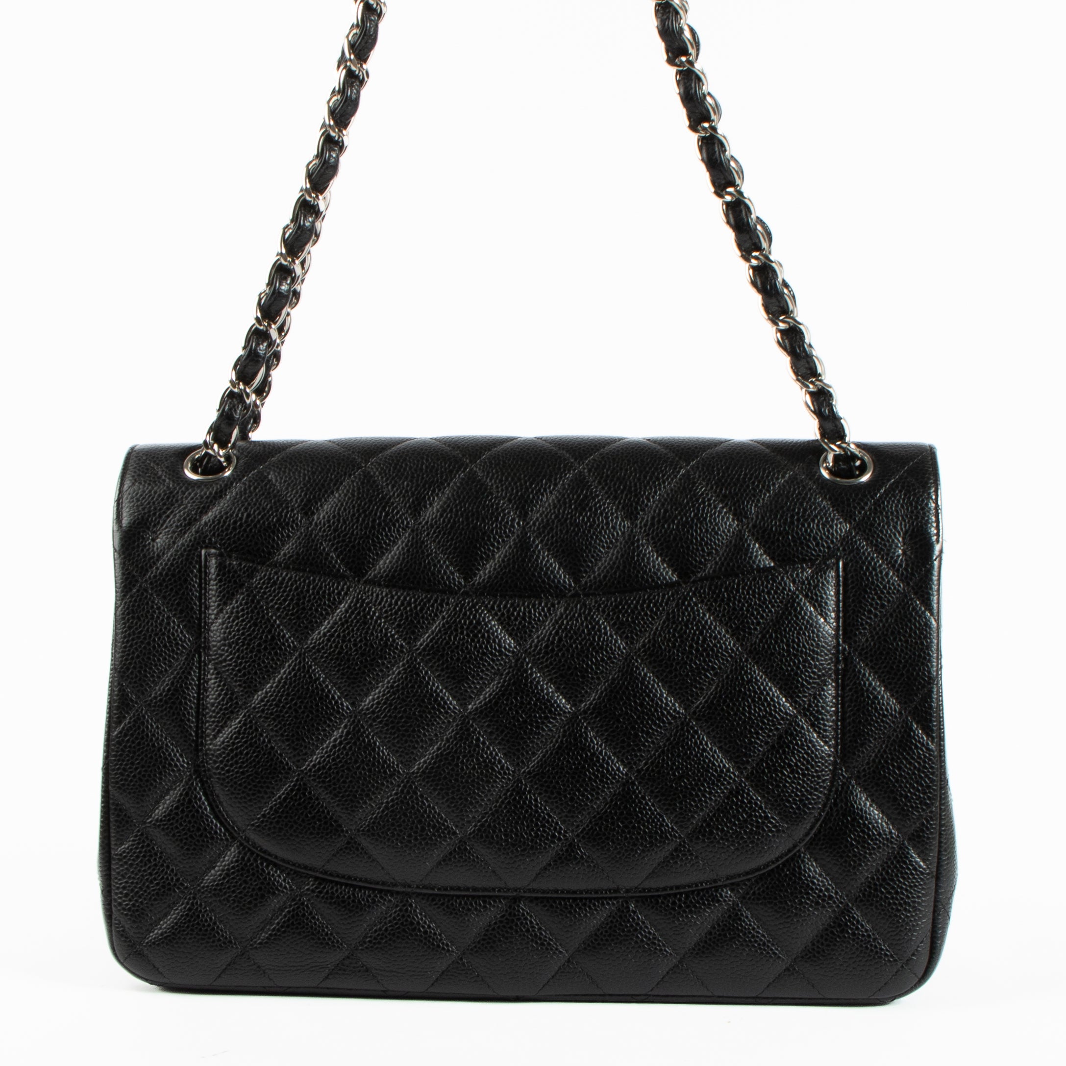 Chanel Black Caviar Large/Jumbo Classic Handbag – Labellov