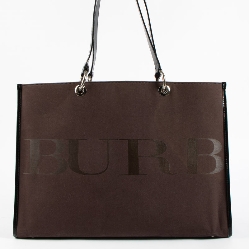 Shop the authentic Burberry Black Logo Canvas Large Tote Bag on Labellov.com !