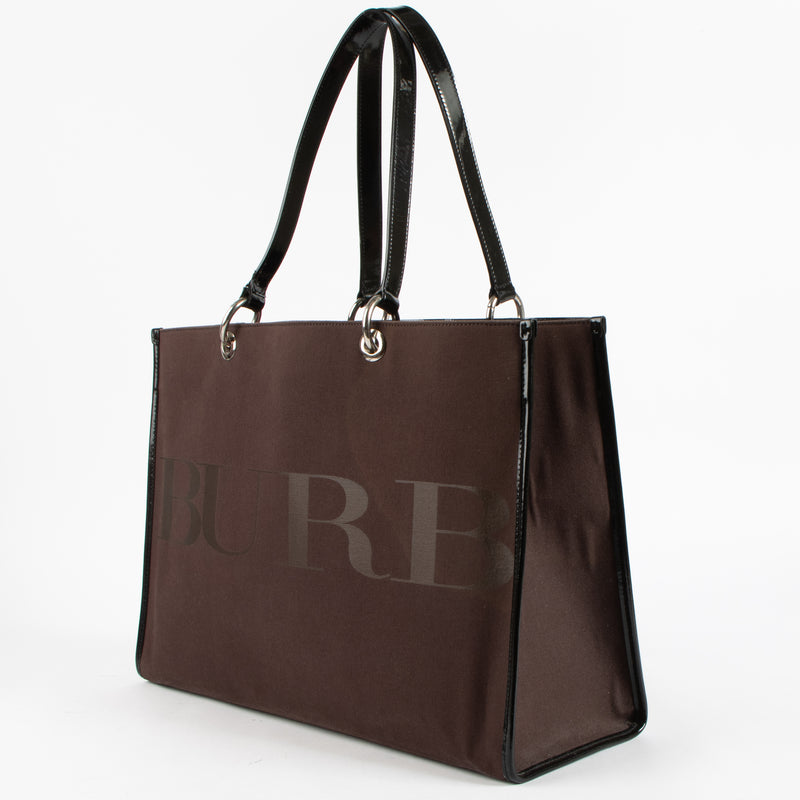 Shop the authentic Burberry Black Logo Canvas Large Tote Bag on Labellov.com !