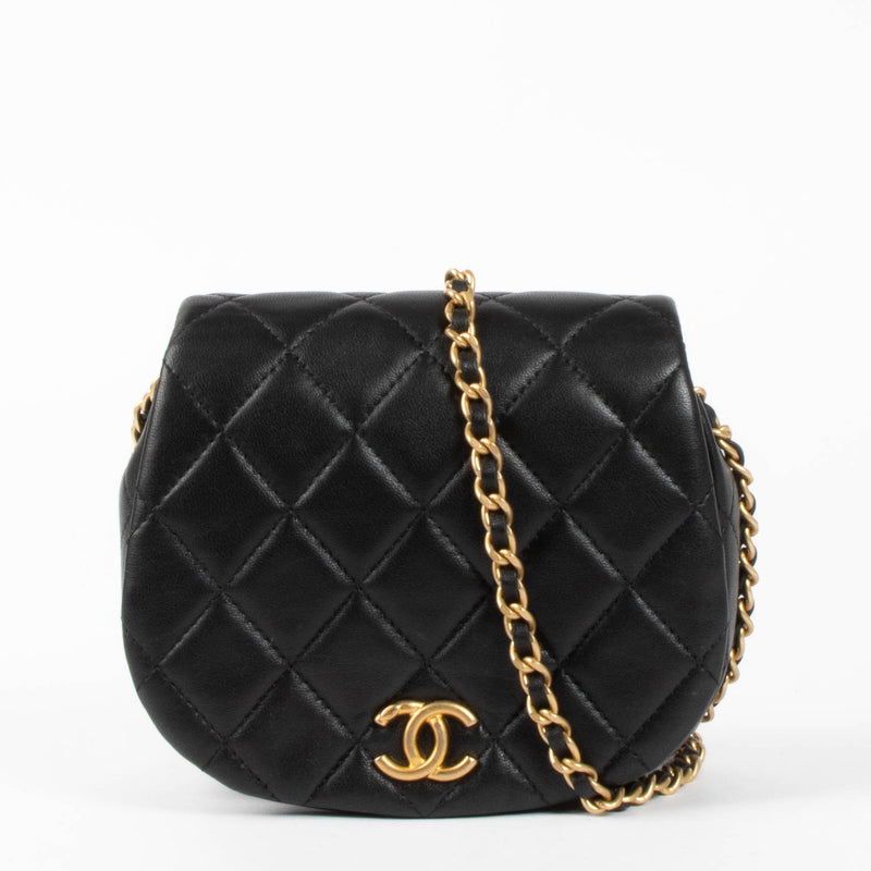 Shop this authentic Chanel Black Micro Round Bag pre-loved on Labellov.com