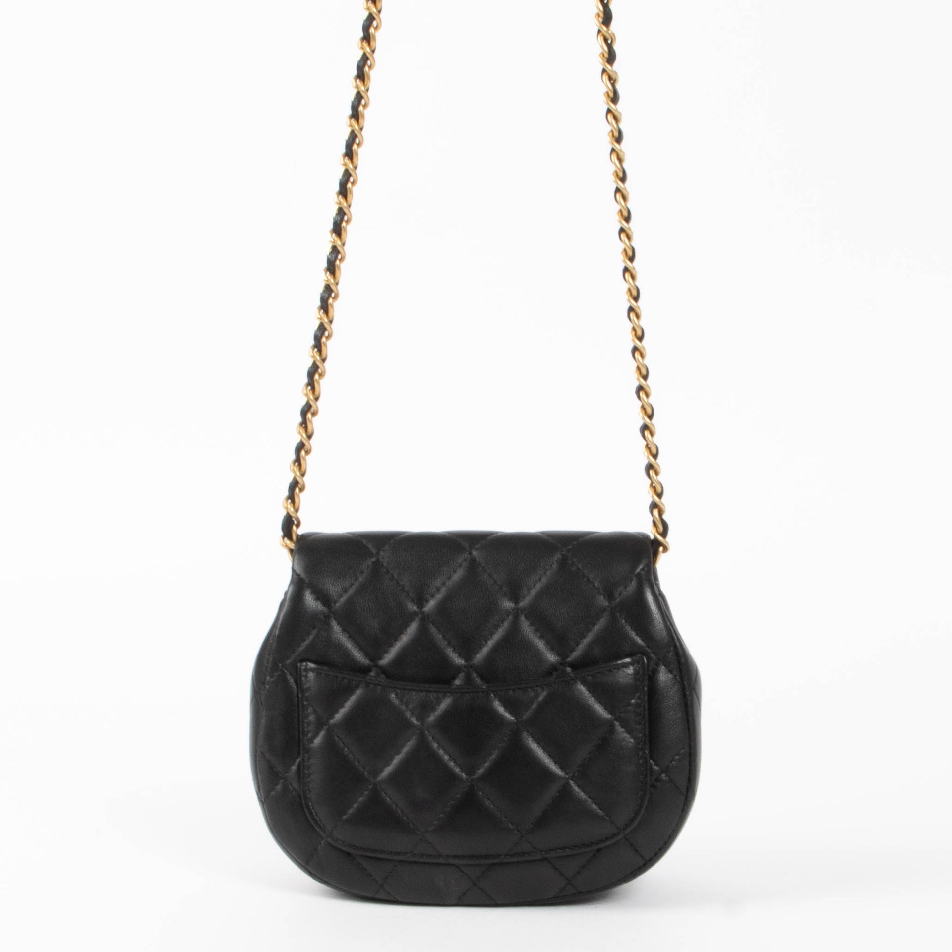 Shop this authentic Chanel Black Micro Round Bag pre-loved on Labellov.com