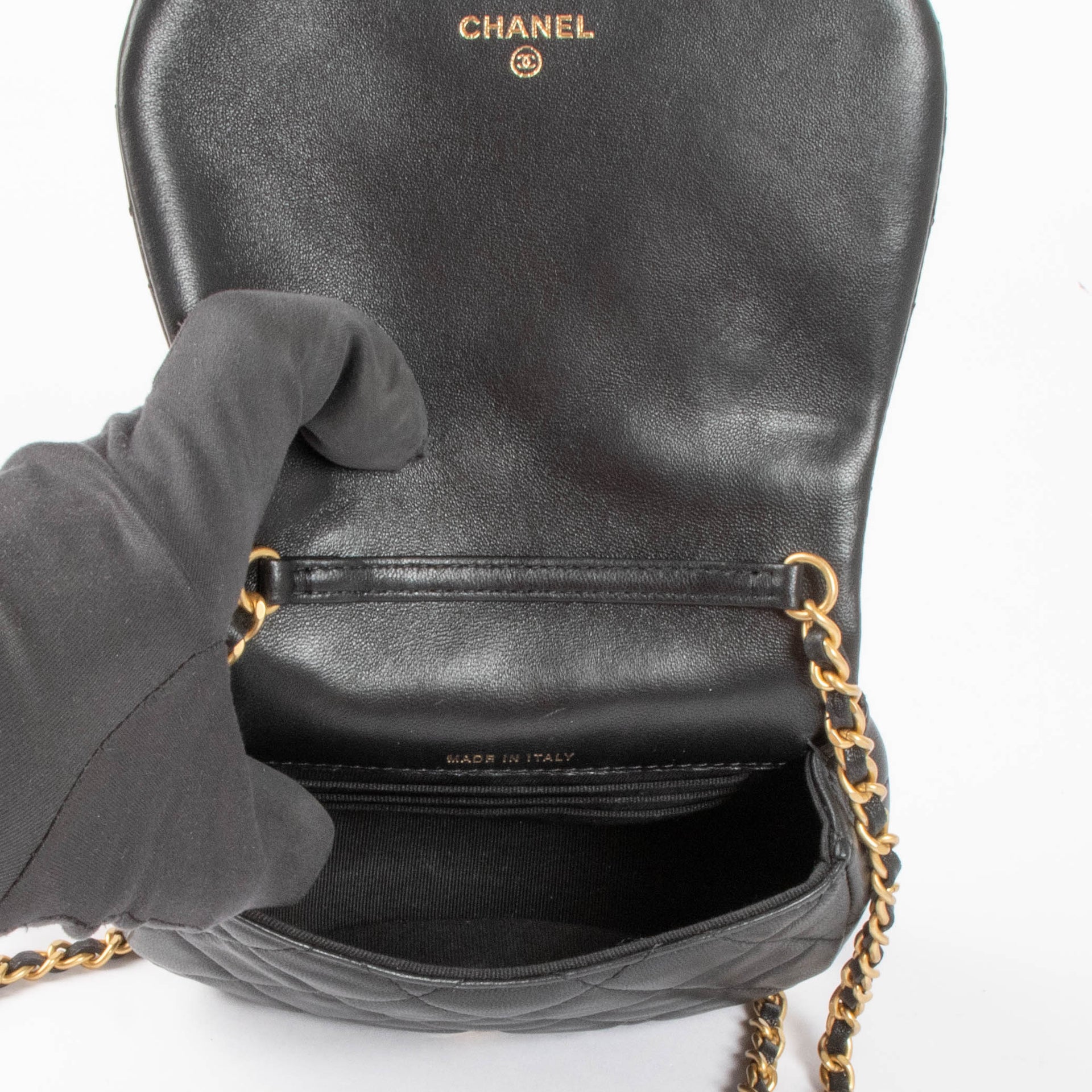 Shop this authentic Chanel Black Micro Round Bag pre-loved on Labellov.com