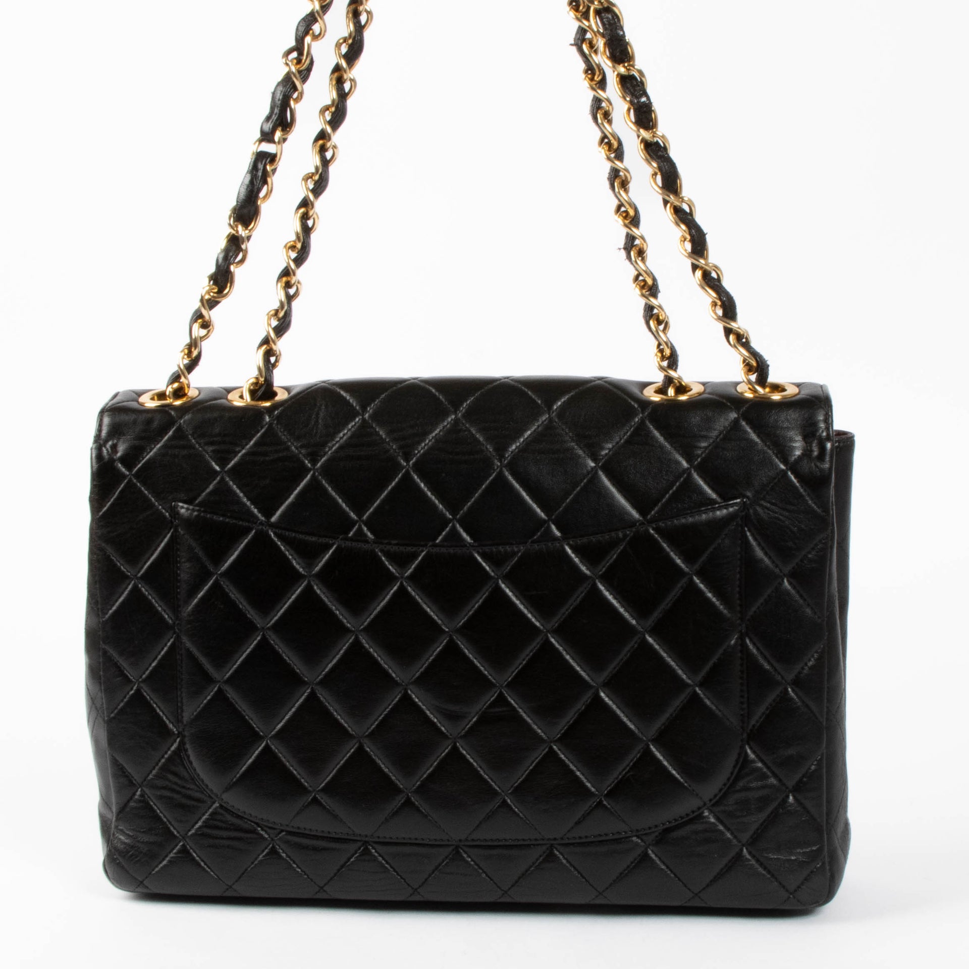 Shop this authentic Chanel Vintage Black Jumbo/Large XL Flap Bag pre-loved on Labellov.com 