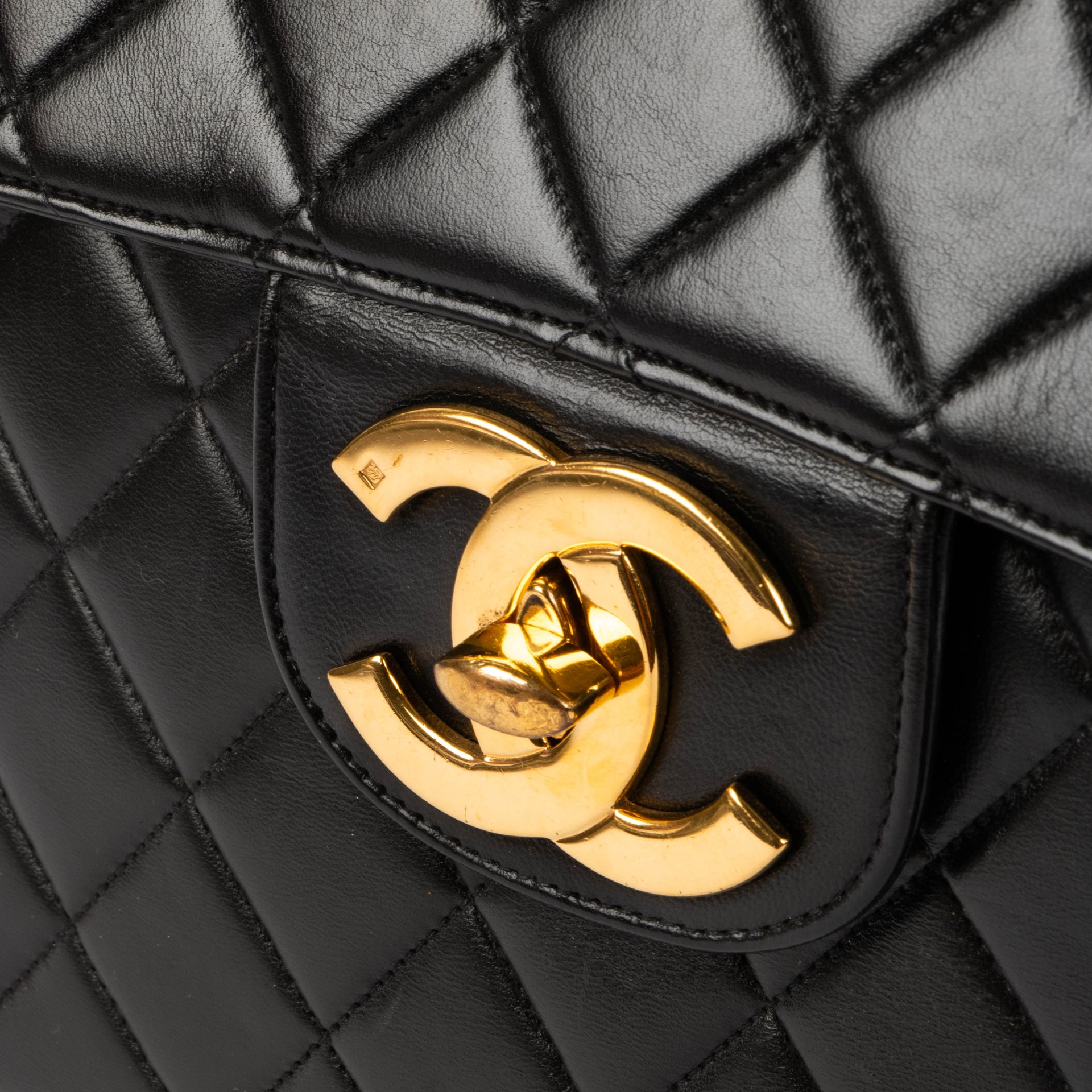 Shop this authentic Chanel Vintage Black Jumbo/Large XL Flap Bag pre-loved on Labellov.com 