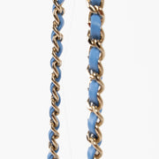Shop this authentic Chanel Blue Lambskin Mini Flap Bag with Handle pre-loved on Labellov.com