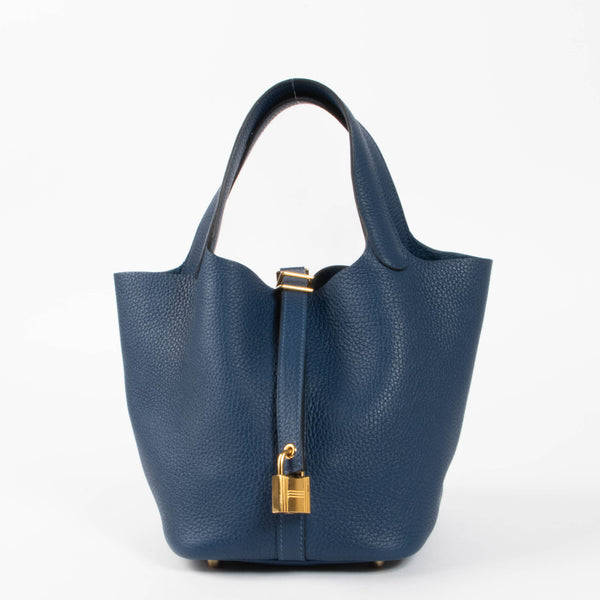 Hermès Picotin Lock 18 Deep Blue GHW – Labellov