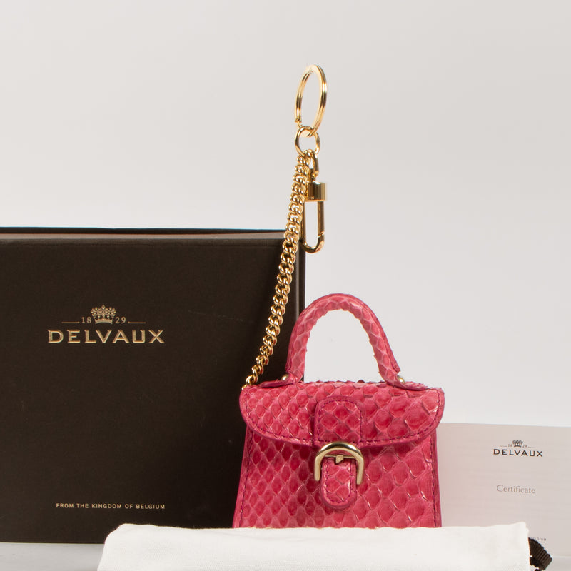 Shop the authentic Delvaux Rose Indien Python Brillant Charm second hand on Labellov.com!