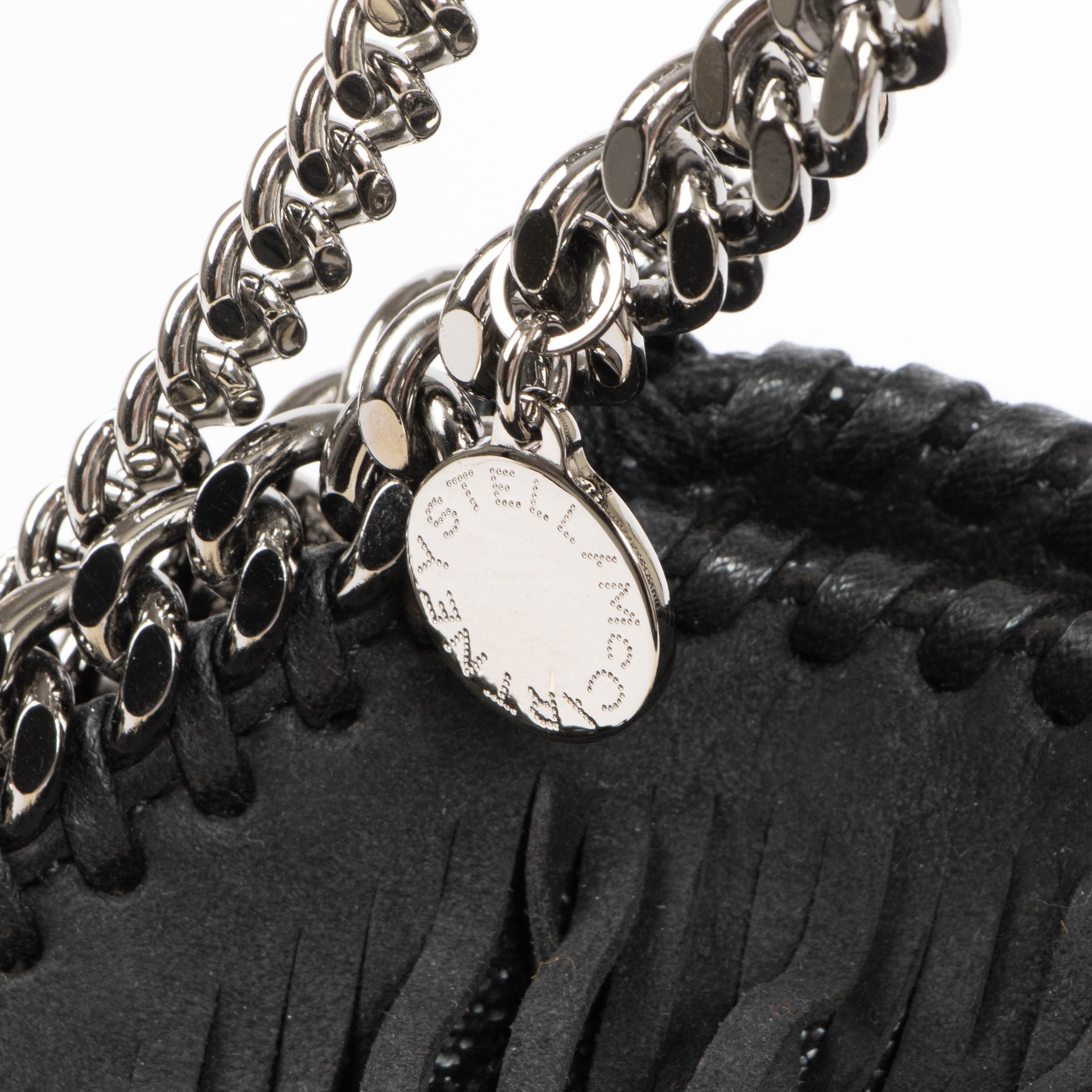 Stella McCartney Black Fringed Falabella Mini Tote Bag