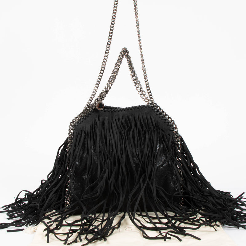 Stella McCartney Black Fringed Falabella Mini Tote Bag