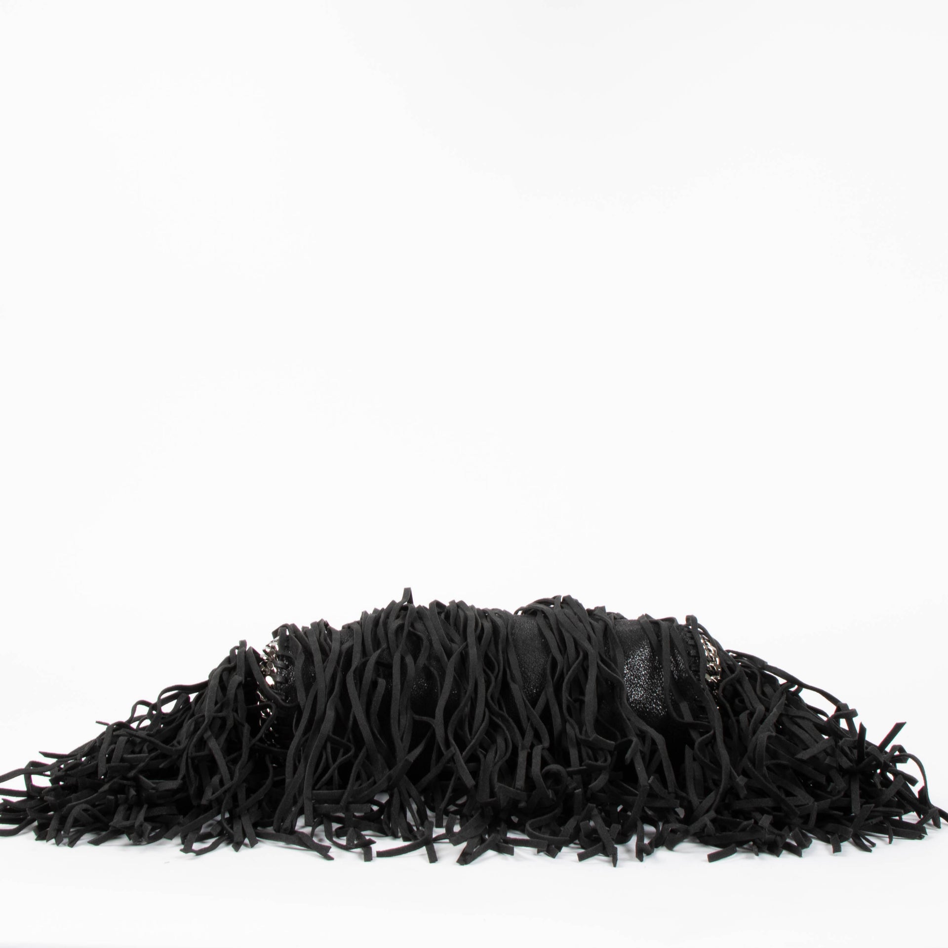 Stella McCartney Black Fringed Falabella Mini Tote Bag