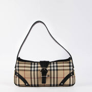 Shop this 100% authentic Burberry Beige Check Baguette Bag at Labellov.com