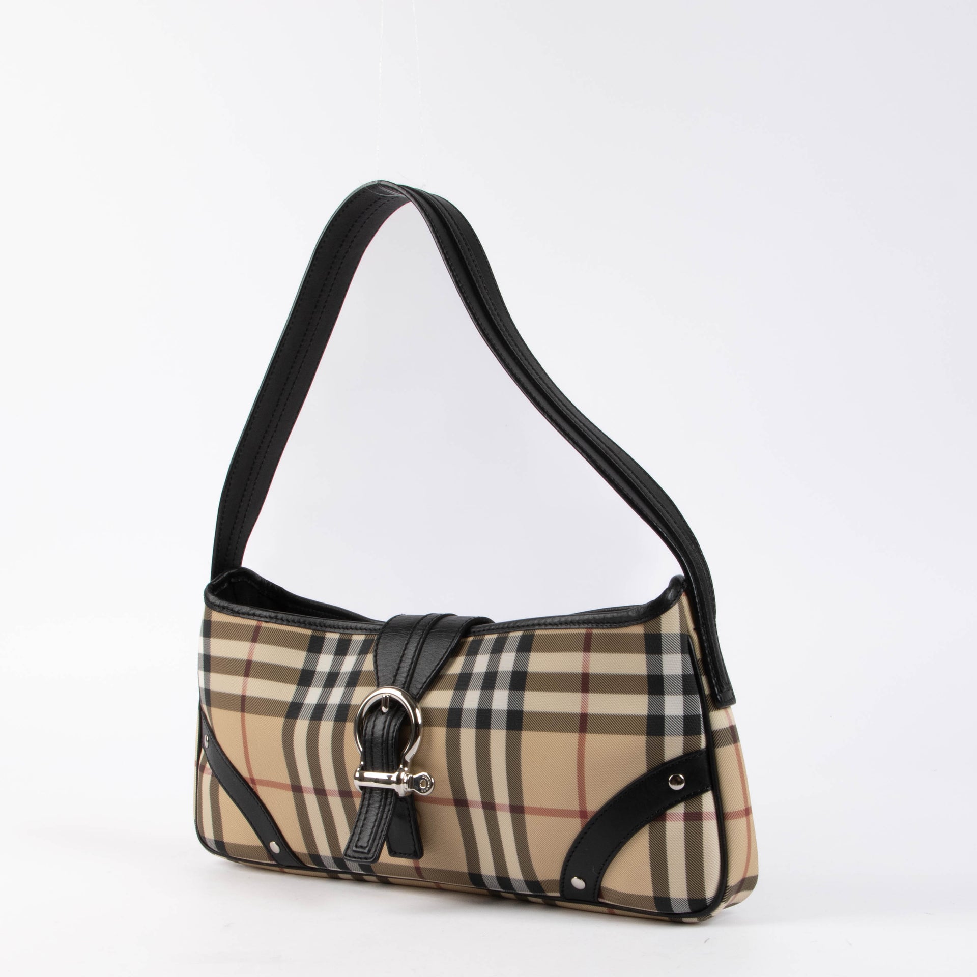Shop this 100% authentic Burberry Beige Check Baguette Bag at Labellov.com