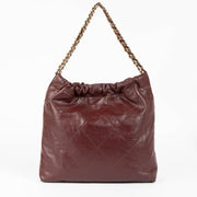 Shop the authentic Chanel 22 Burgundy Shoulder Bag second hand on Labellov.com