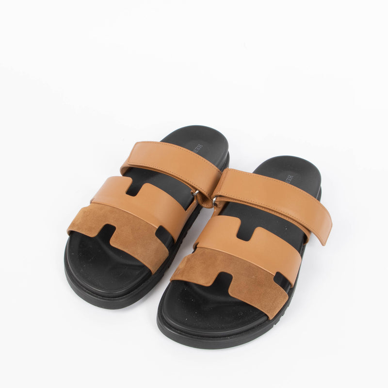 Hermes Men's Gold Chypre Sandals - Size 42