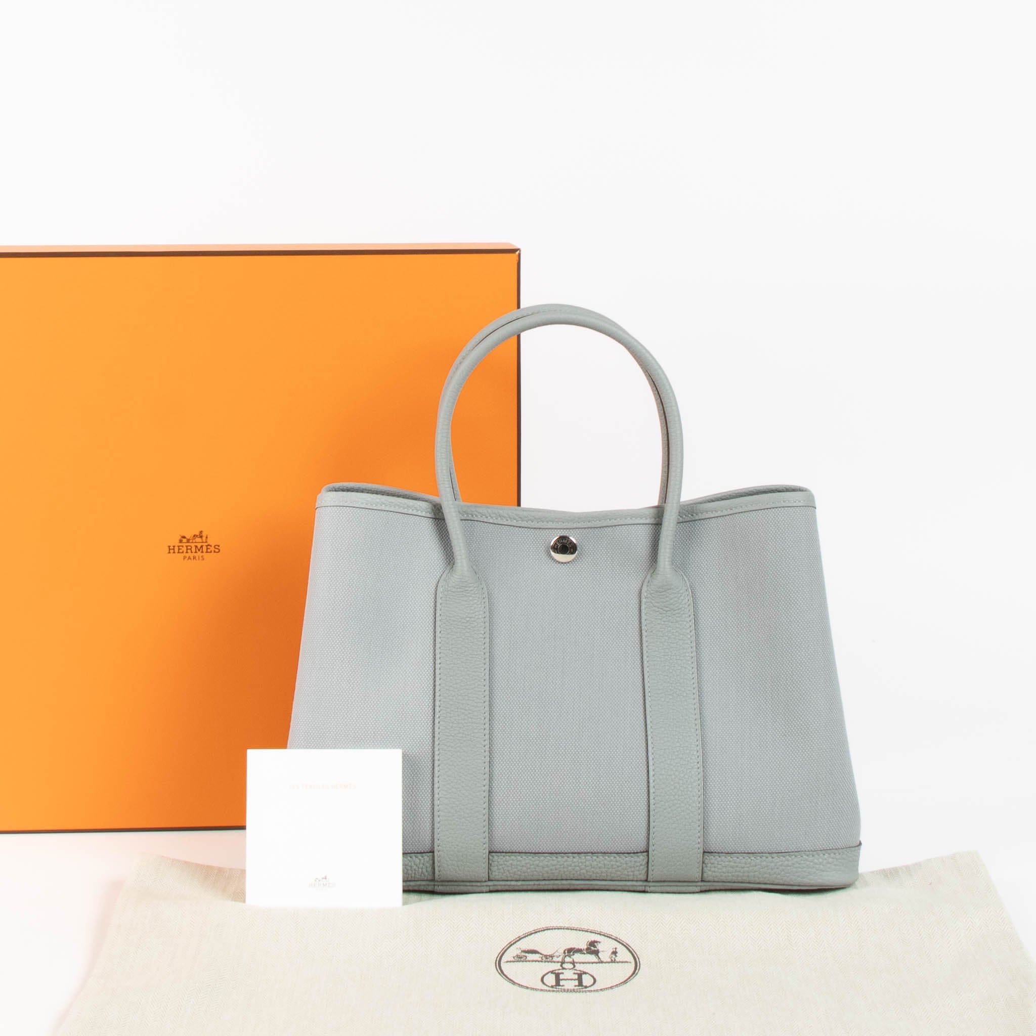 Hermes Garden Party 30 Gris Pantin PHW – Labellov