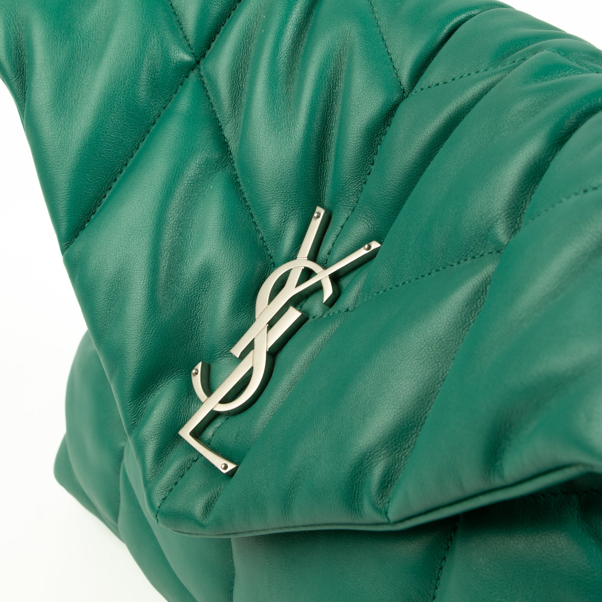 Saint Laurent Field Green Lambskin Medium Puffer Bag