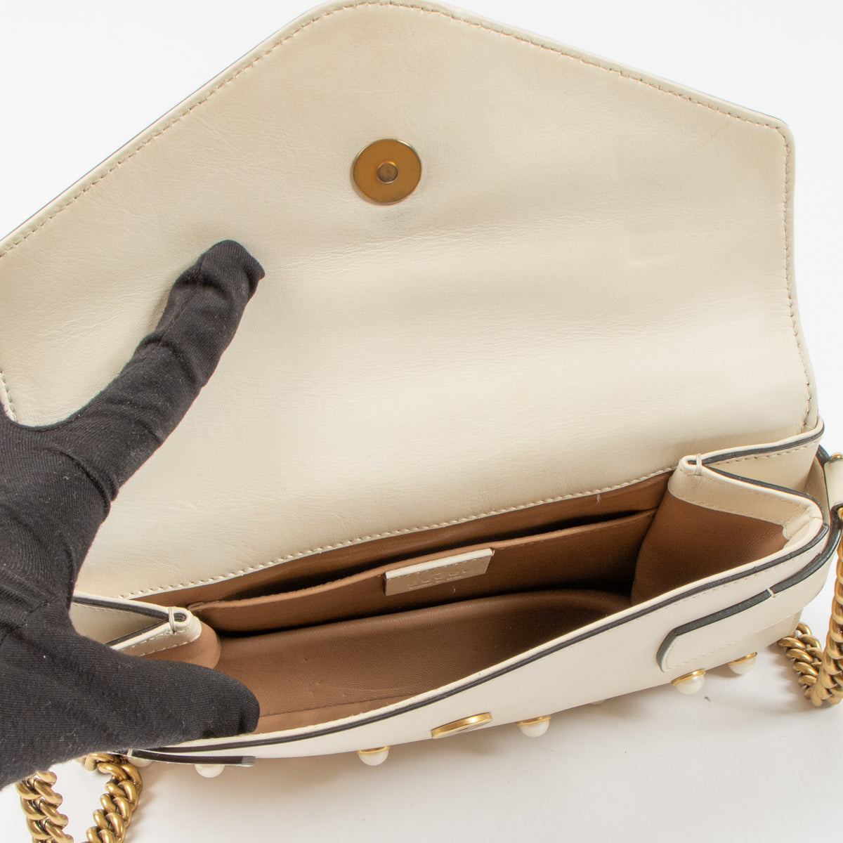 Gucci White Queen Margaret Broadway Shoulder Bag